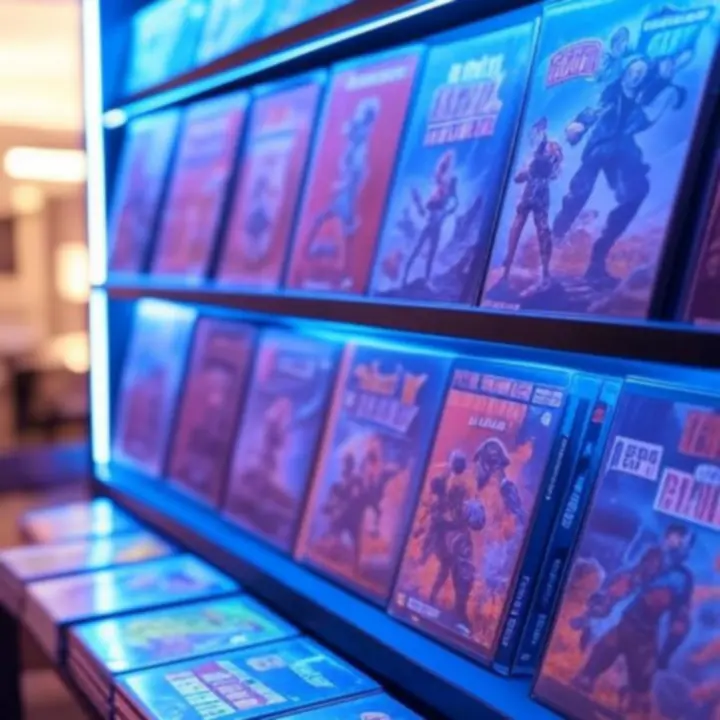 Półka z wyróżnionymi okładkami gier w sklepie EpiicRealmWorld